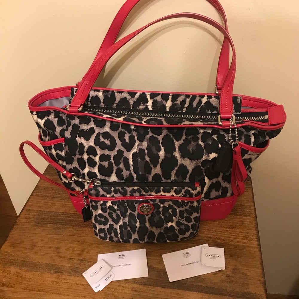 Leopard print coach bag
